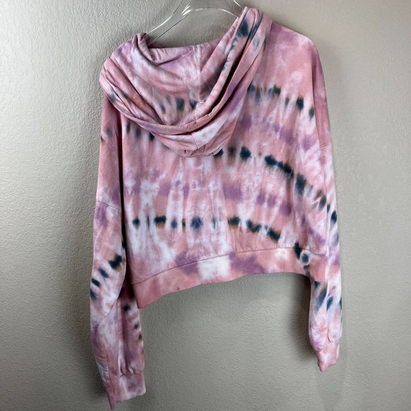 Young Fabulous & Broke Womens Full Zip Hoodie Drawstring Medium Pink Tie‎ Dye - Picture 2 of 12
